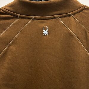 Sporty Spyder zip up 1/4 zip jacket hoodie pullover womens size 14 brown